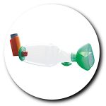Chambre d'inhalation TipsHaler pour aérosol-doseur avec masque pédiatrique cloisonné OrHal
